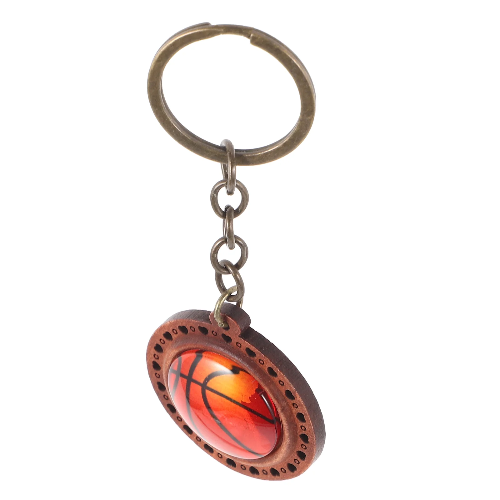Sports Key Chain Basketball Keychain Keyring Keychains for Boys Fob Christmas Mini Wood Lovers