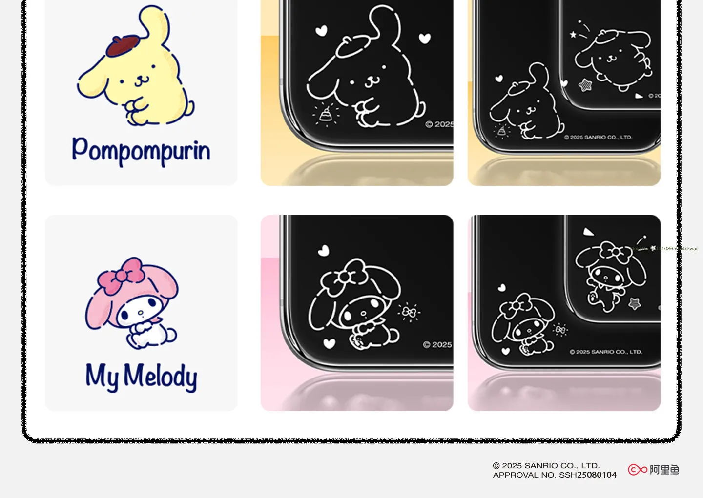 Sanrio Cute Off Screen Pattern Handyfolie Hellokitty My Melody Kuromi Cinnamoroll Pompompurin, anwendbar auf das Modell I-Phone 13-17 – Detail 2