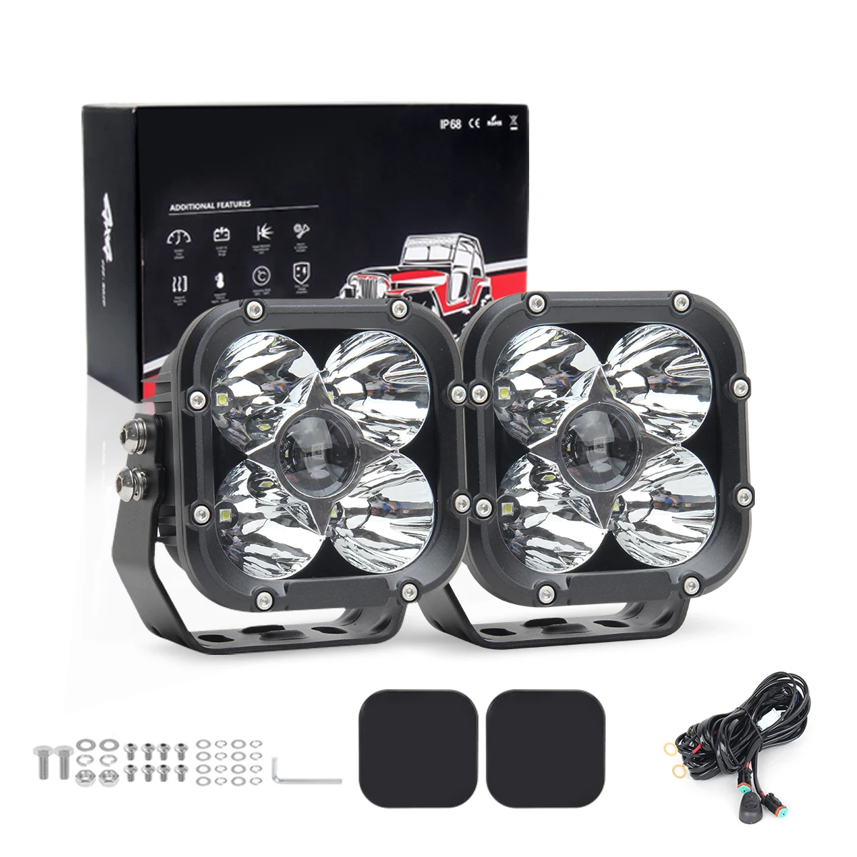 

4.6 Inch 80W Led Car Light Truck Work Lights Led Driving Lamp Offroad Boat Tractor 4x4 Accessories