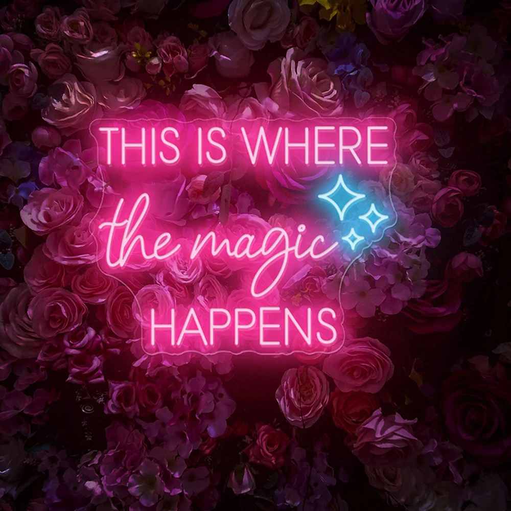 

This Is Where The Magic Happens Neon Sign Custom Living Room Bedroom Wall Decor Neon Light Home Bar Yoga Studio Room Decor Sign
