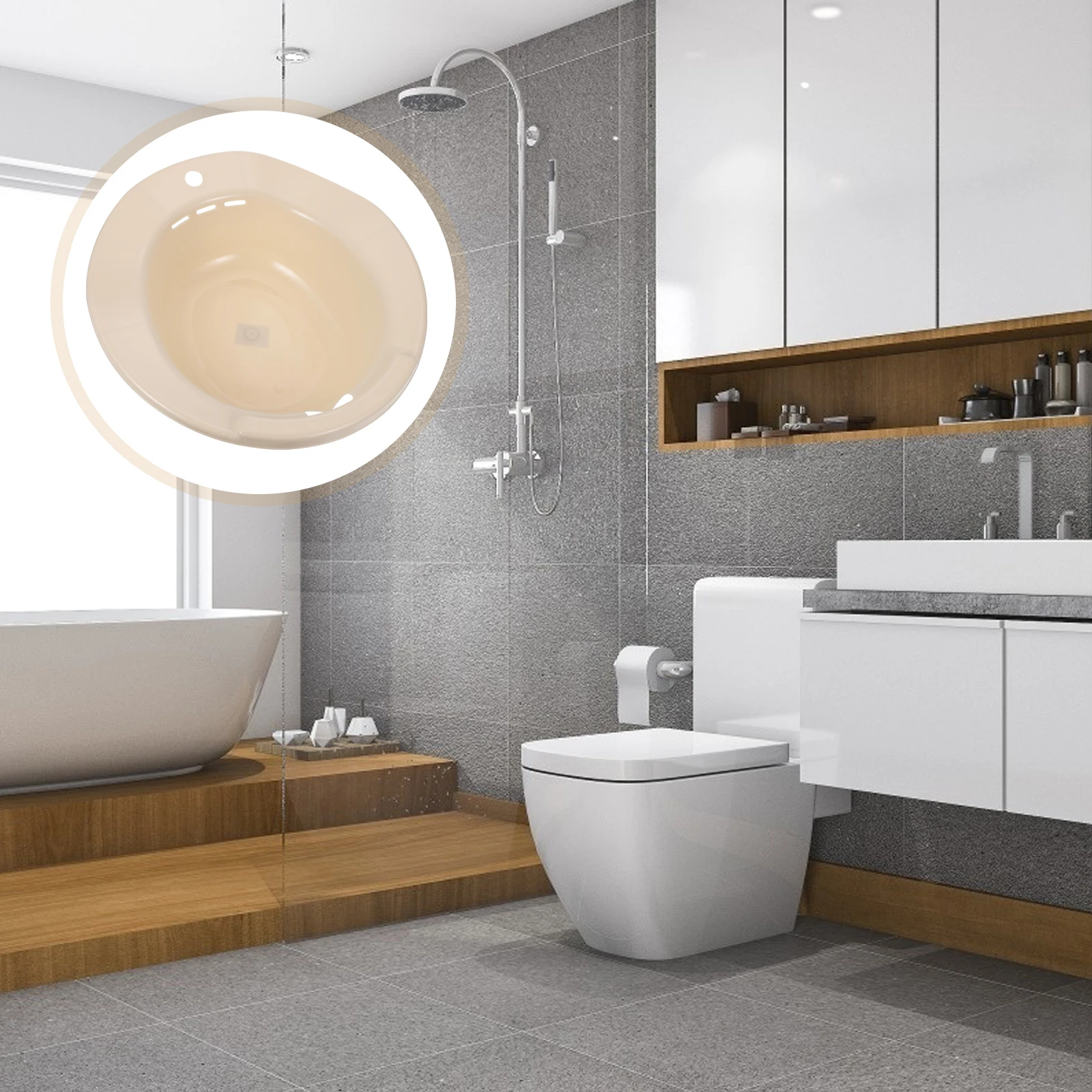 

1pc Sitz Bath Postpartum Care Toilet Seat Basin Squat Free PP Material Non Slip Hanging Hole Wall Mount Fit for Pregnant Women