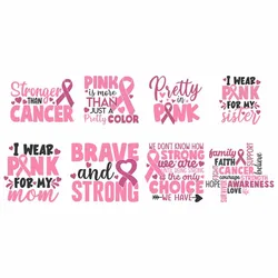 Pink Ribbon Ironing On Print Patch On Clothing Fashinable Women Heat Transfer Sticker