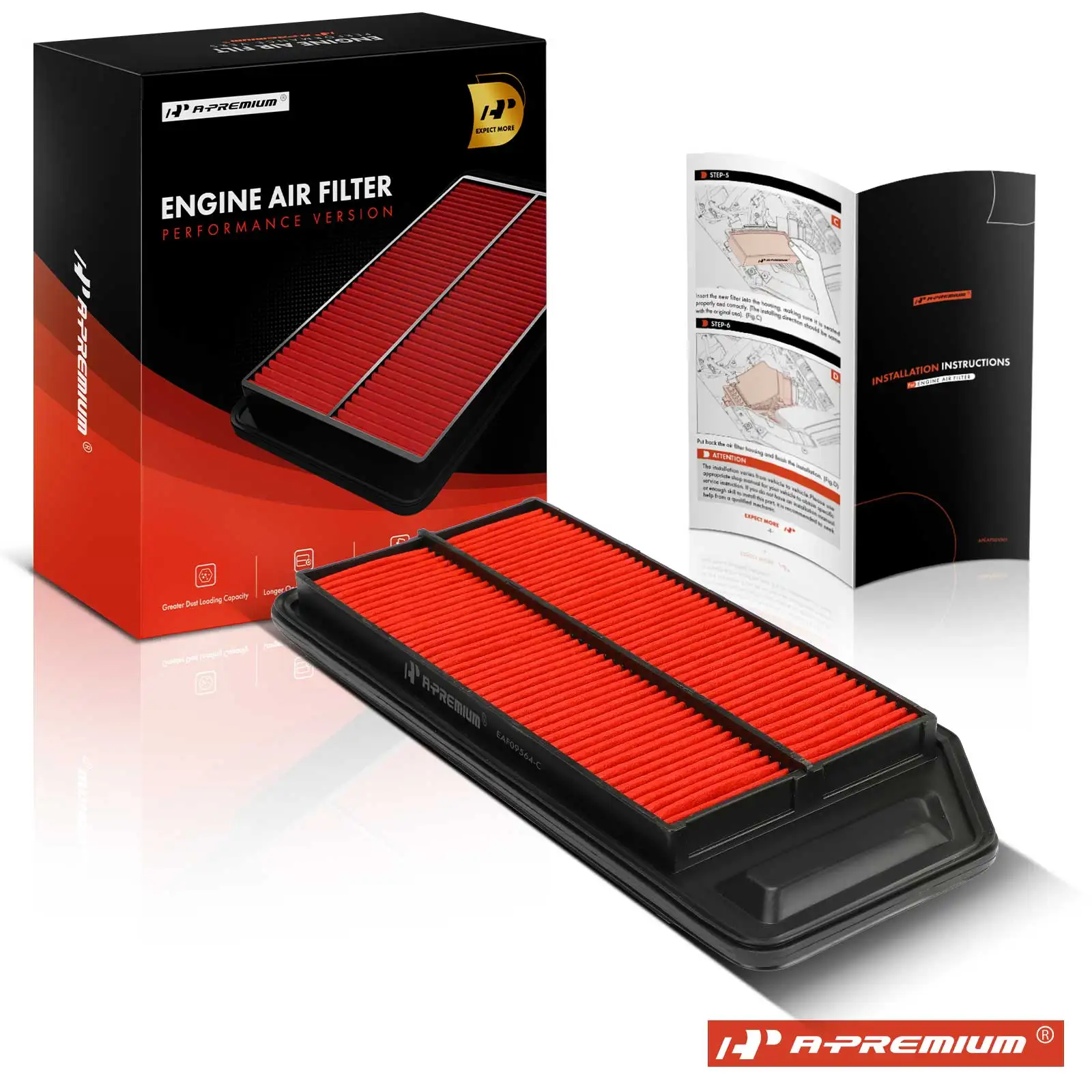 A-Premium High Performance Engine Air Filter for Honda Accord 2003-2007 Acura TSX 2004-2008