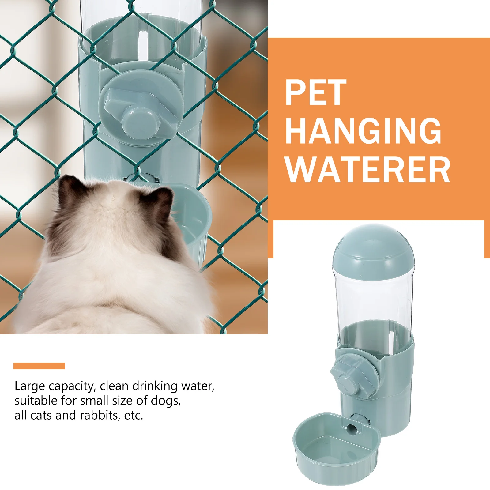 

Automatic Waterer ABS Material Large Capacity Easy Clean Drinking Fountain Pet Feed Bottle Hanging Waterer Dog Cage Feeder Puppy