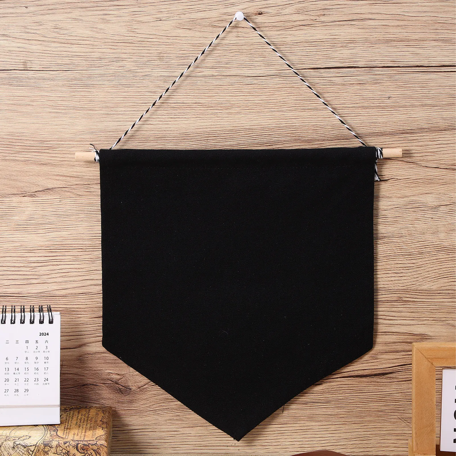 Pin Display Pennant Banner Black Plain Canvas Wall Hanging Enamel Lapel Pin Badge Flag for Pins Pennant Banner