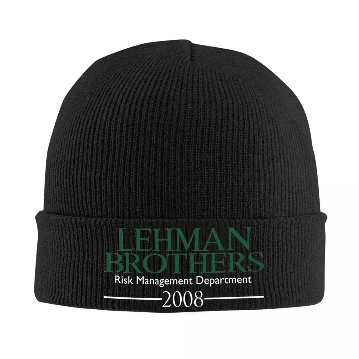 Lehman Brothers 2008 Risk Management Dept Knitted Hat Women's Men's Skullies Beanies Autumn Winter Hat Acrylic Hip Hop Melon Cap