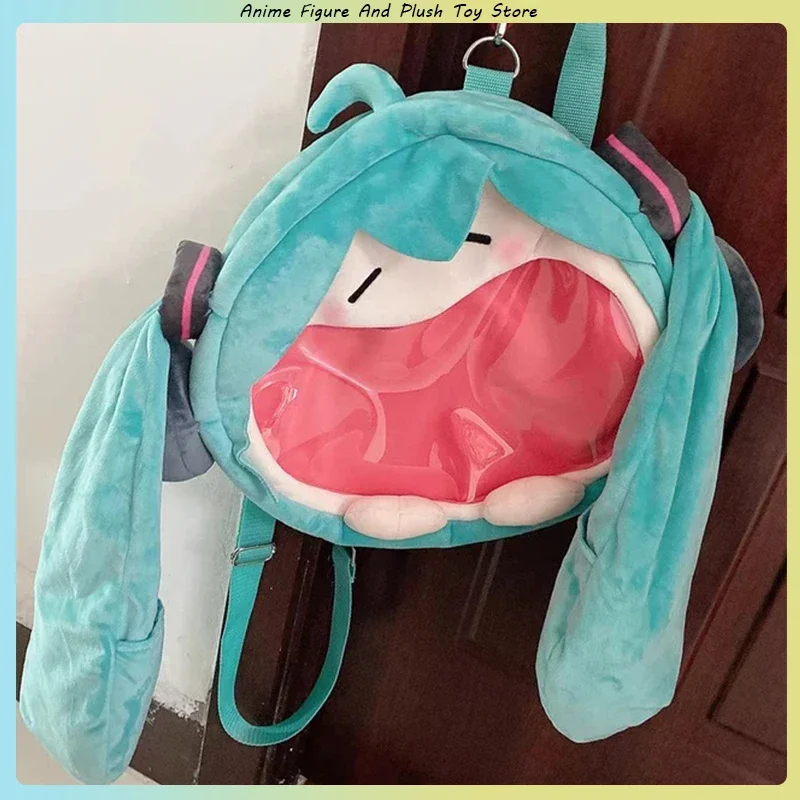 Hatsune Miku Kawaii Cartoon Backpack Painful Packet Cute Anime Girl Plush Shoulder Bag Knapsack Student Bag Kids Gifts Toys