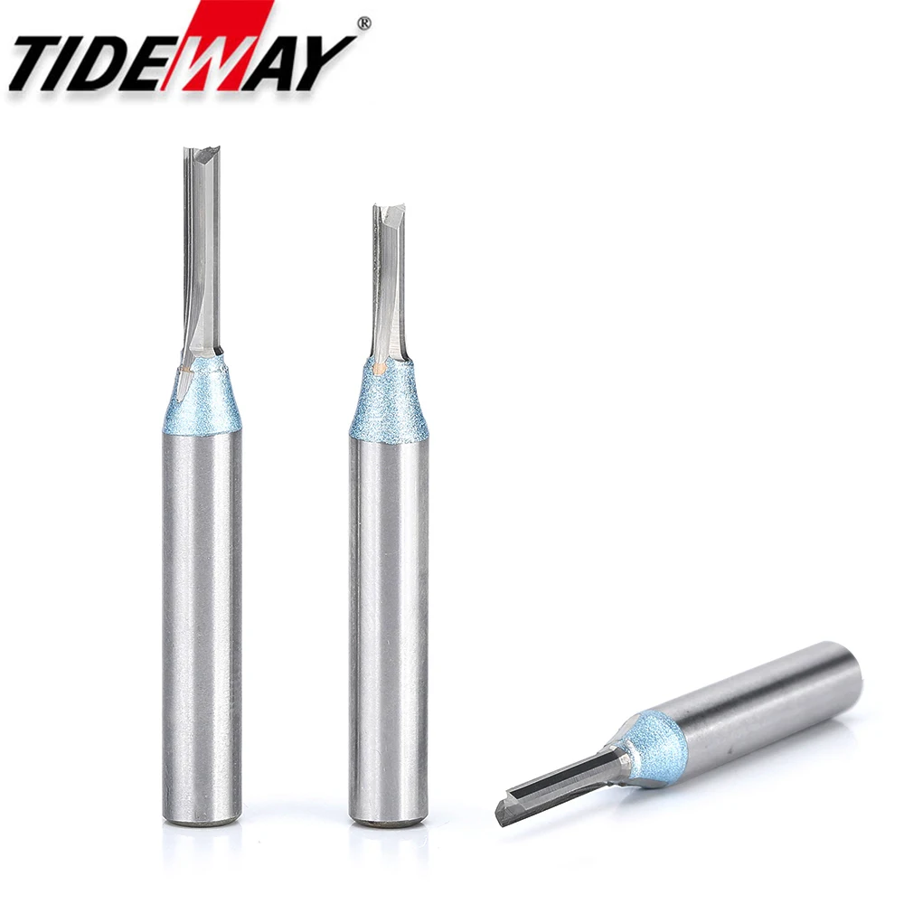 Tideway 1/4 Shank TCT Straight Router Bits for MDF Wood Woodworking Cutting Milling Cutter Engraving Carbide CNC Tools End Mill