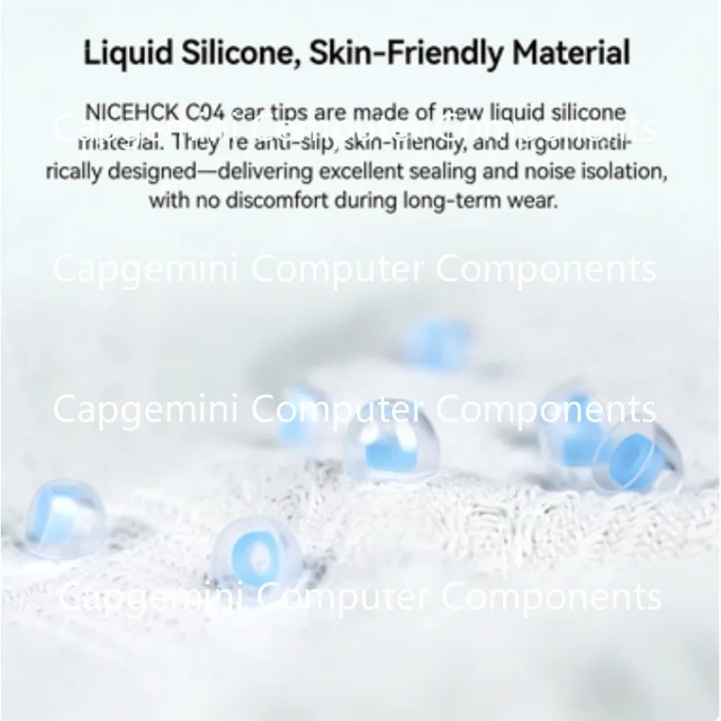 For NICEHCK C04 Liquid Silicone Ear Tips Flexible Noise Isolating Ear Caps Skin-friendly Reusable Eartips for Explorer 4U NX8