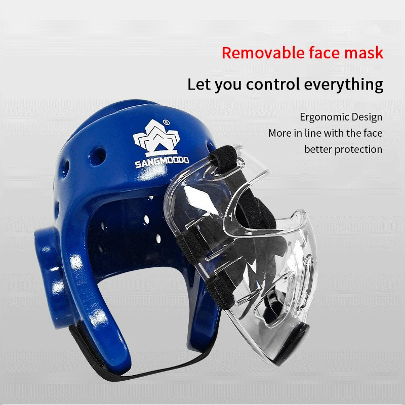 Taekwondo Removable Face Mask Replacement ABS Plastic Transparent Face Shield with 6 Straps Helmet Detachable Clear Visor