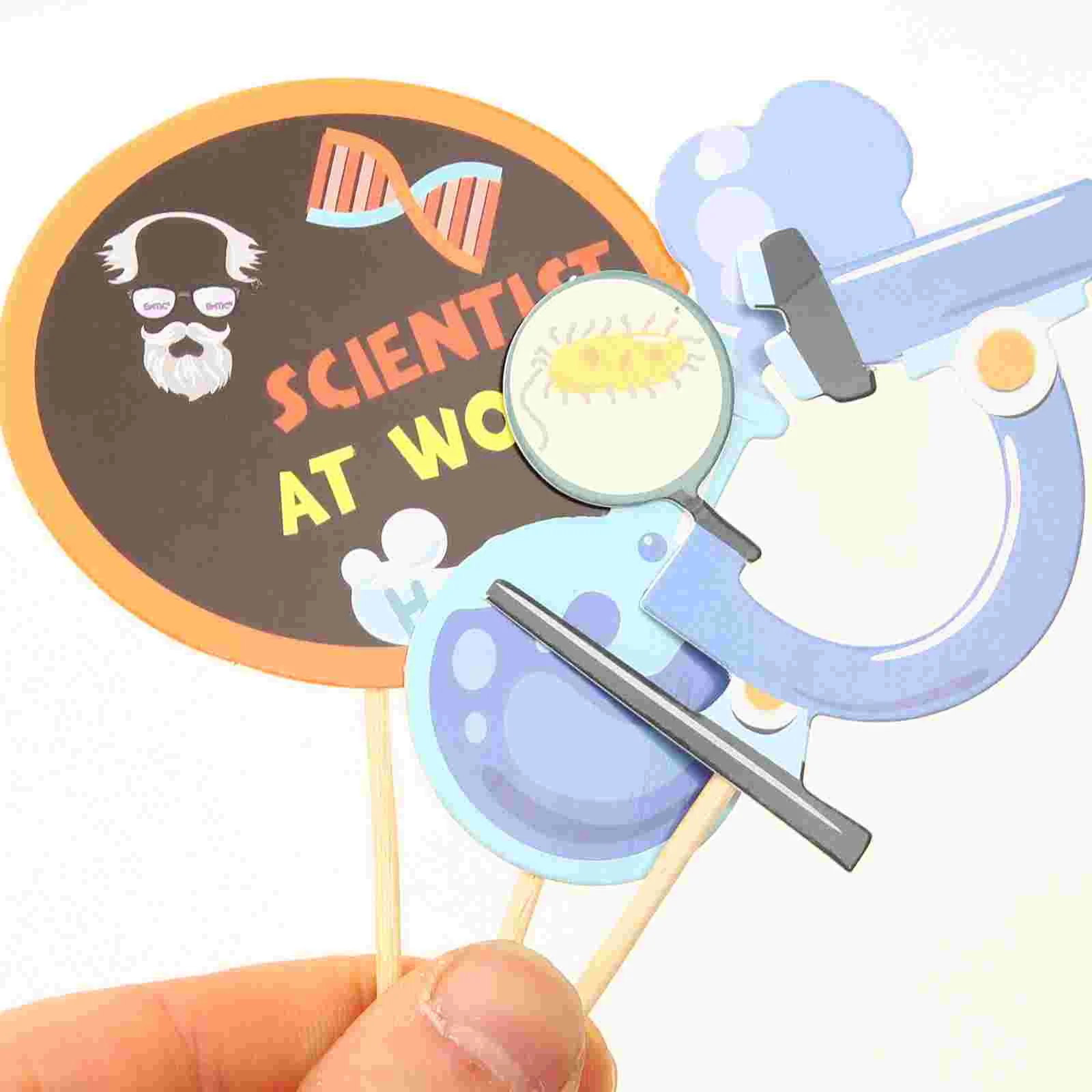 20 Pcs Science Cake Inserts Baby Science Party Decorationsations Toppers Ornament Paper Decor Themed Birthday Party Supplies