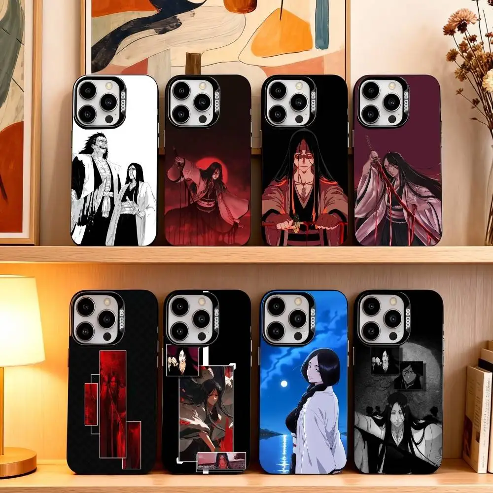 

R-Retsu U-Unohana B-Bleachs Phone Case For iPhone17,16,15,14,13,12,11 Plus,Pro Max Black Candy silver phone case