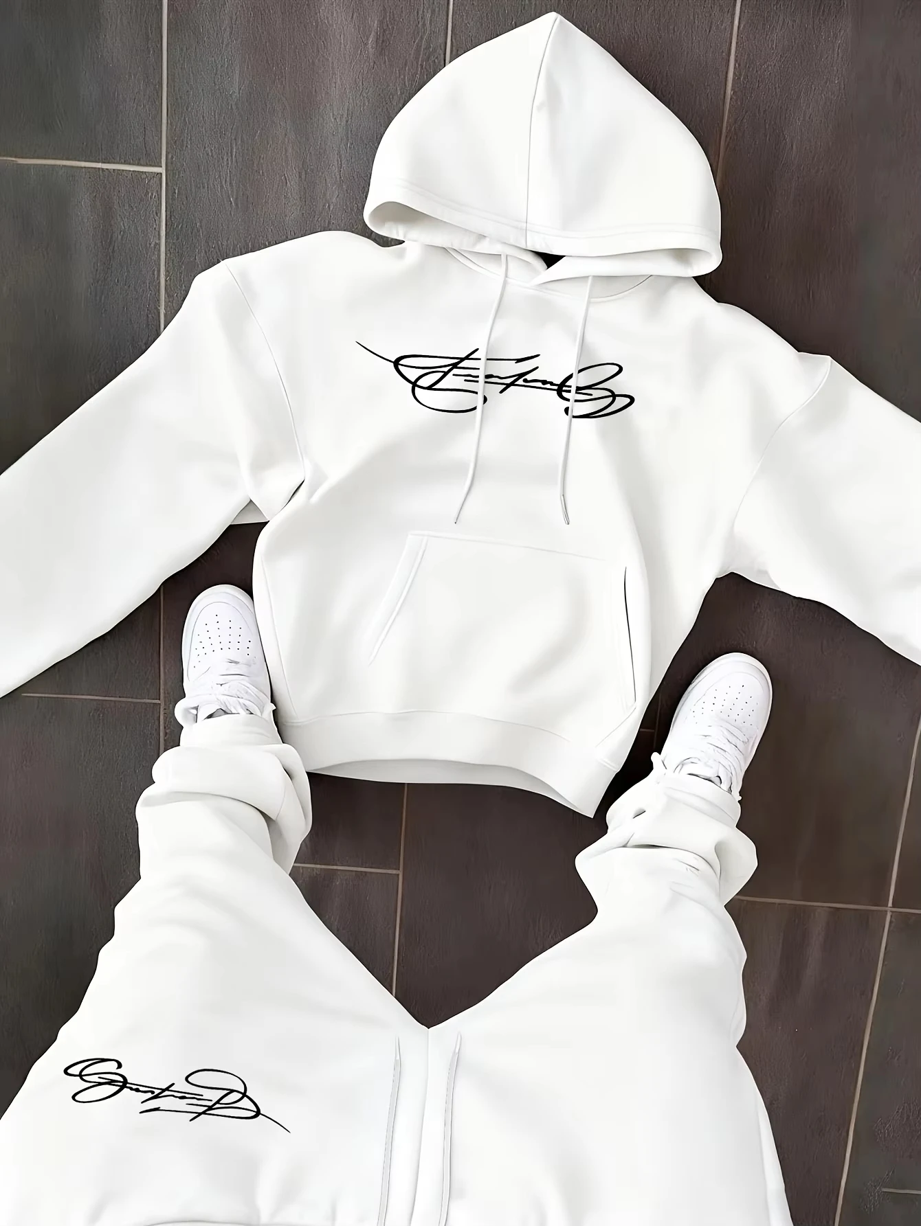 Aliexpress Men's Printed Pullover Hoodie + Sweatpants Two-piece Street Outdoor Fashion Fitness Leisure Sportswear Suit man two piece sets - Aliexpress Deal