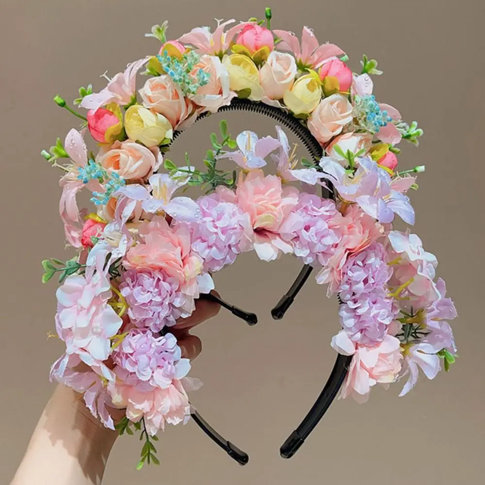 القماش Quanzhou رئيس دبوس زهرة الشعر هوب جارلاند العرقية نمط زهرة عقال إكسسوارات الشعر غطاء الرأس #3