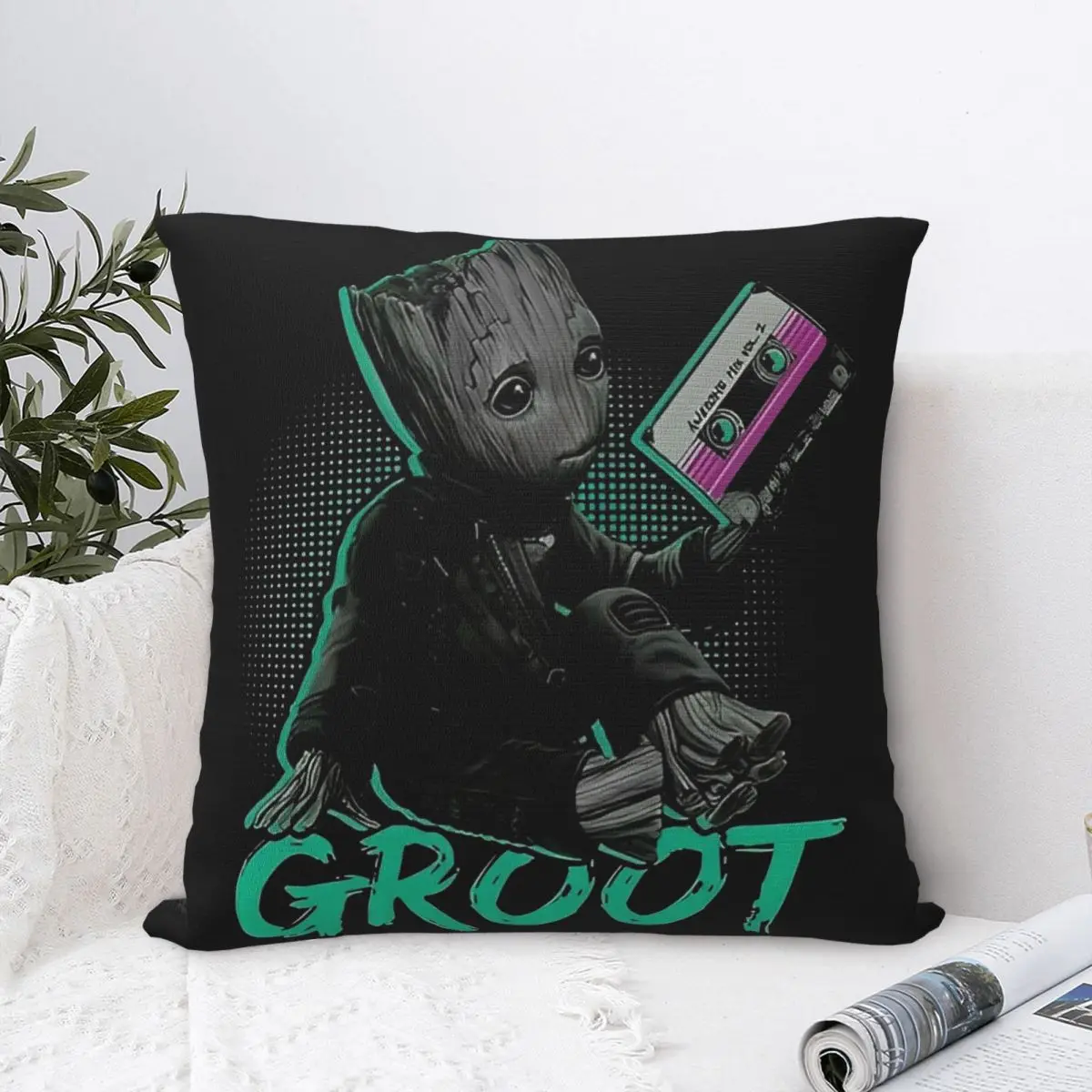 Guardians Of The Galaxy Groot Pillow Cover Printed Polyester Cushion Cover Decor Pillow Case Cover Seat Square