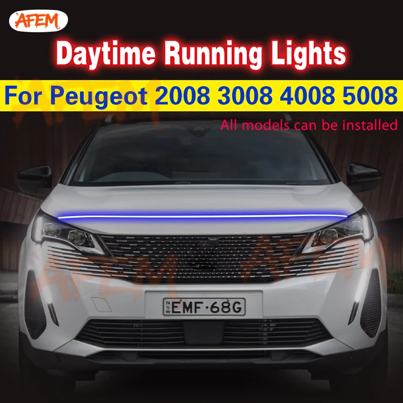 

Car Flashing 1pcs For Peugeot 2008 3008 4008 5008 Waterproof Flexible Car DRL Daytime Running Lights LED 12v Daylight Fog lamp
