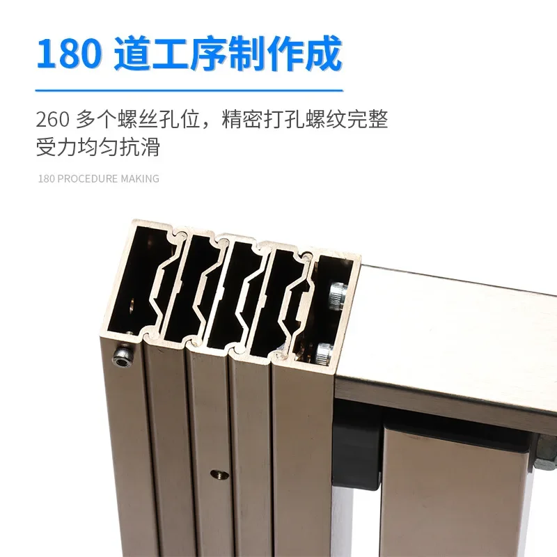 Hidden drawer type kitchen dining side table slide rail Multi-section track Flat push with feet Invisible folding