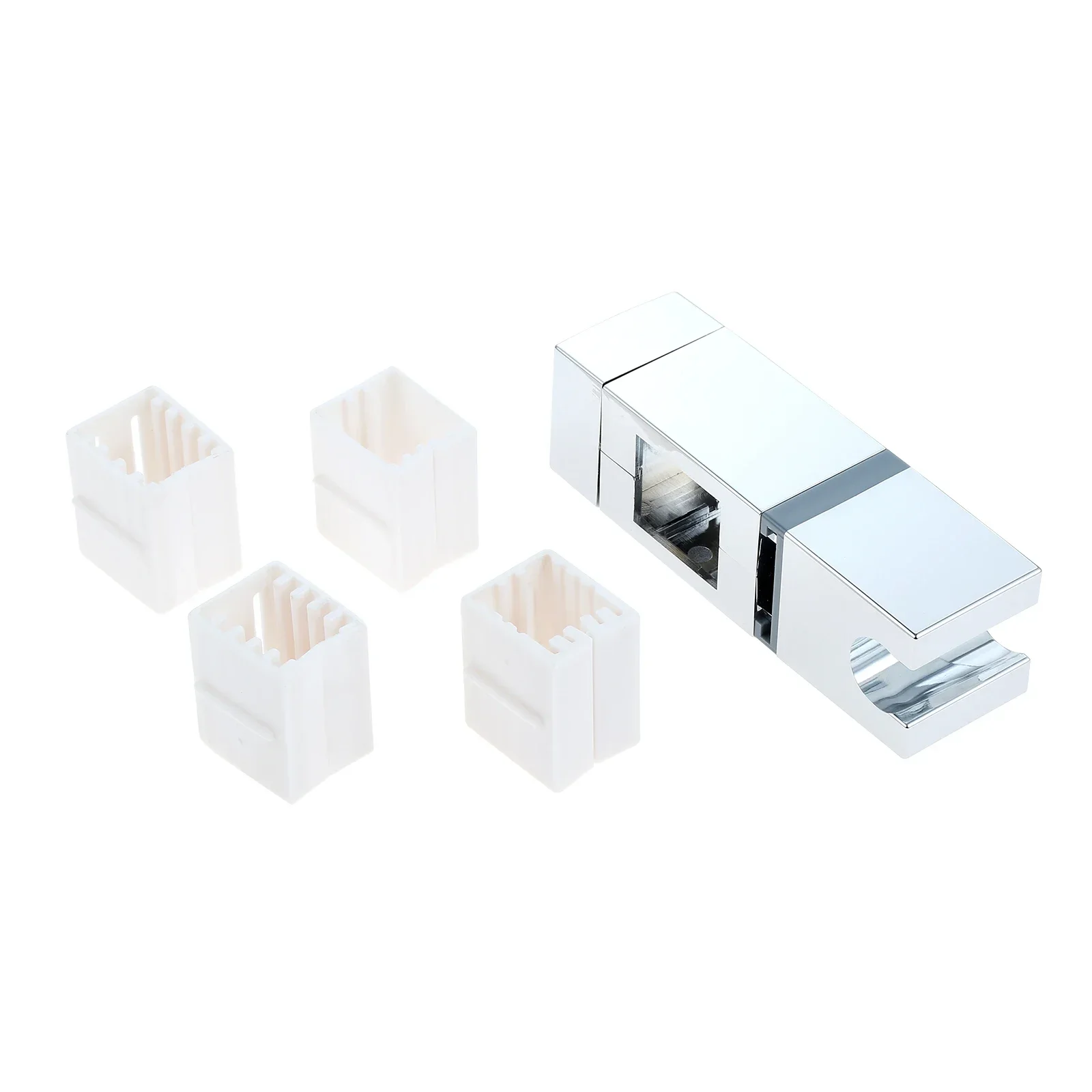 1Pc Rectangular No-disassembly Shower Bracket Sliding Sleeve Shower Lift Rod Middle-insert Square Type No-punch Fixed Seat