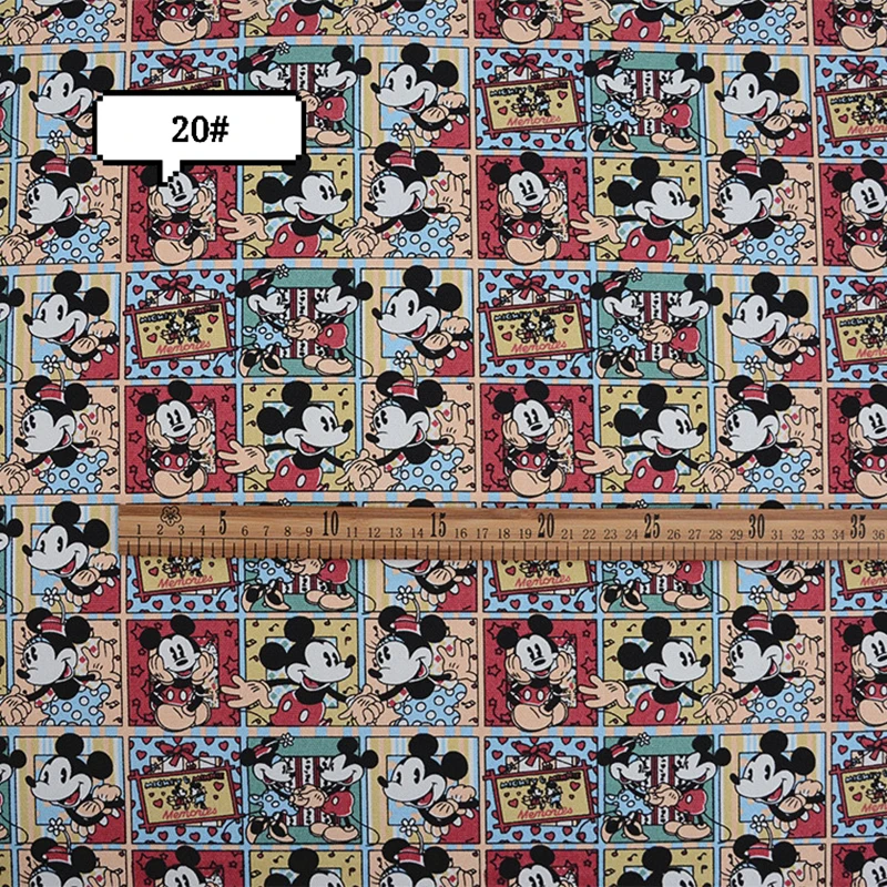 Cotton Canvas Fabric Print Disney Mickey By Yard,Sew Bags Tablecloth Shoes Fabrics,DIY Quilting Needlework Patchwork Tissu Tela