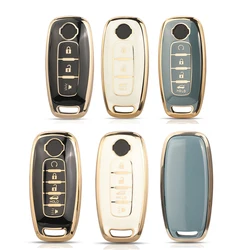 Jingyuqin 3/4/5 Buttons Soft TPU Car Key Case For Nissan Rouge Kicks Pathfinder j12 Ariya Altima Rogue Qashqai Bluebird Sylphy