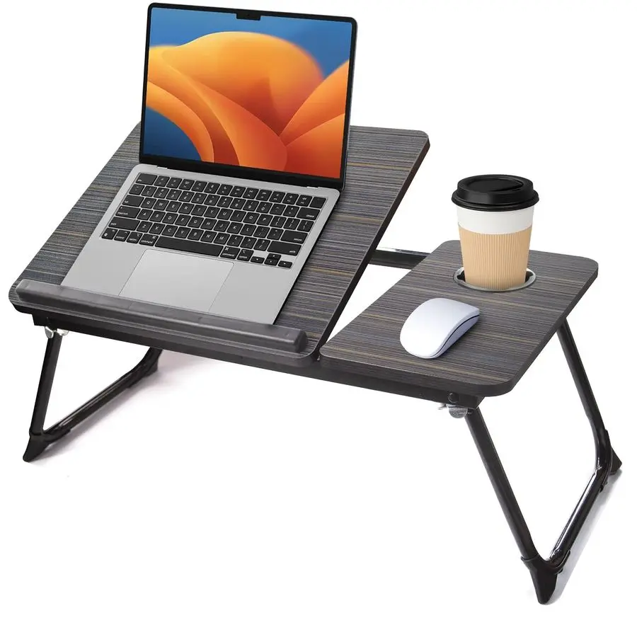 

Desk for Couch Sofa Floor, 5Angle Adjustable Bed Desk with Foldable Legs ampCup Holder, Light Weight Bed Tray Table for Writing