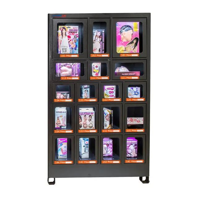 24h sex shop adult products vending machine with 18 locker cabinet