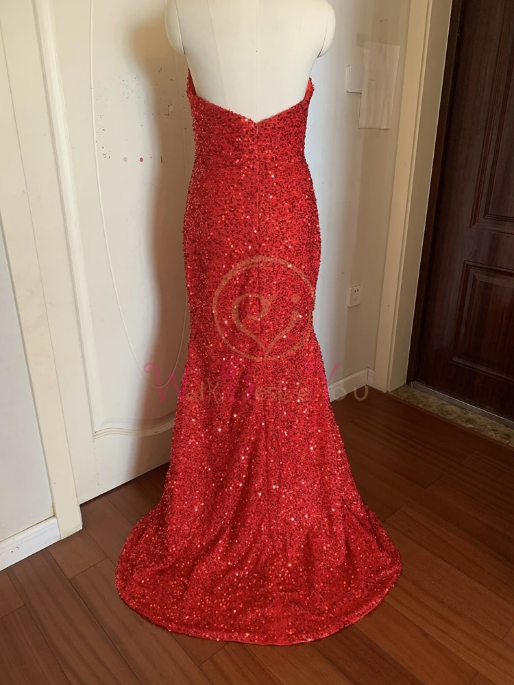 Vestido de noche de lentejuelas con cuello Halter, traje largo de sirena, rojo oscuro, fiesta de graduación, escuela secundaria, lujo, 2022, 2022, celebridad