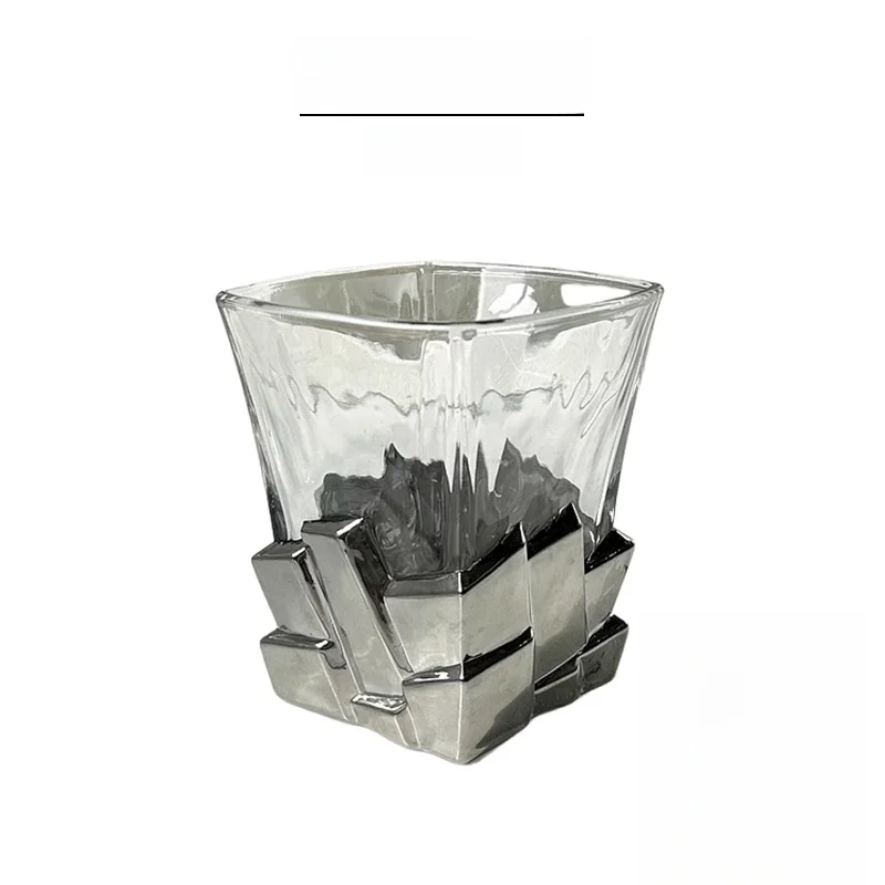 

Креативный стакан для виски Creative Space Silver Whiskey Glass Vietri Mare, хрустальный, винтажный, в скандинавском стиле, для элитных алкогольных напитков