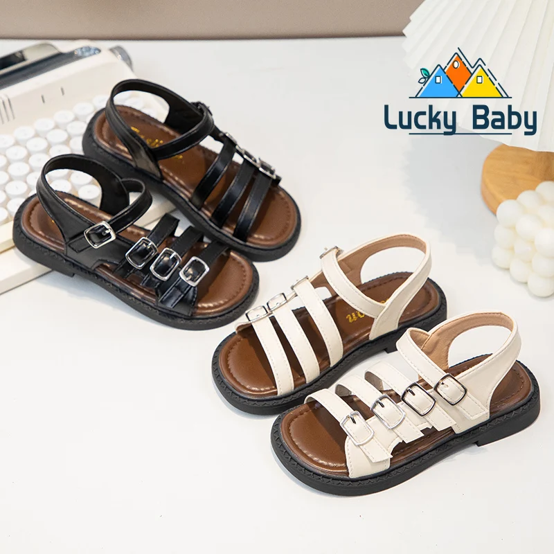 

Летние детские римские сандалии для малышей, Нескользящая дышащая прогулочная обувь на мягкой подошве для мальчиков и девочек, детские женские пляжные сандалии