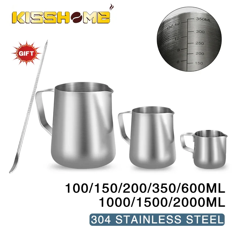 

Coffee Milk Frothing Jug Espresso Frother Pitcher Latte Art Stainless Steel Measuring Cup Mug Barista Tools Coffee Accessories