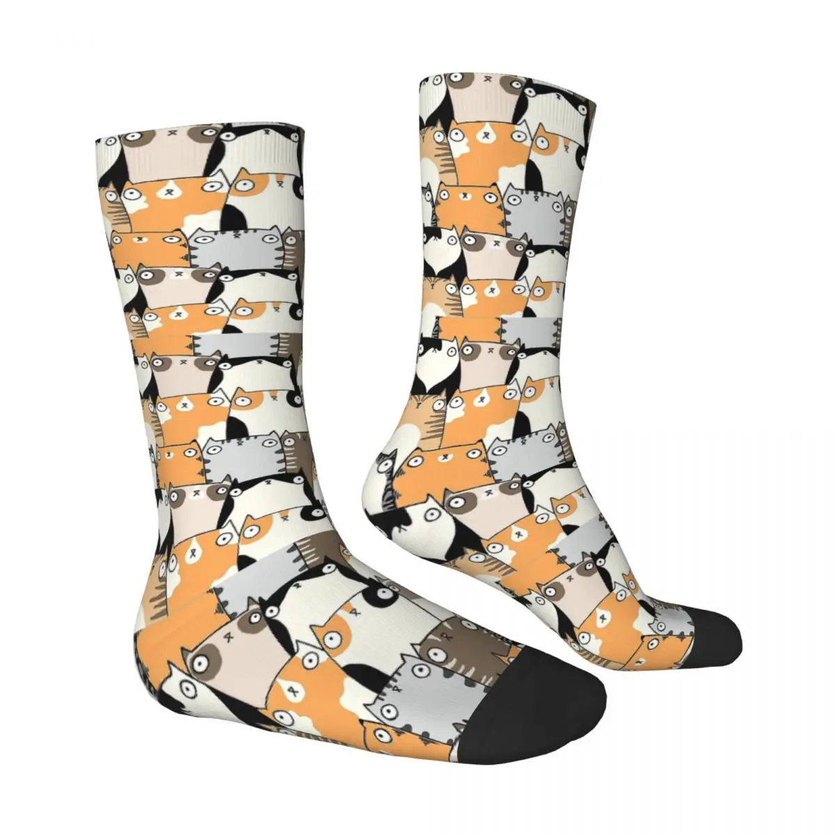 Staring Cats Animal Meme Socks Male Mens Women Autumn Stockings Harajuku