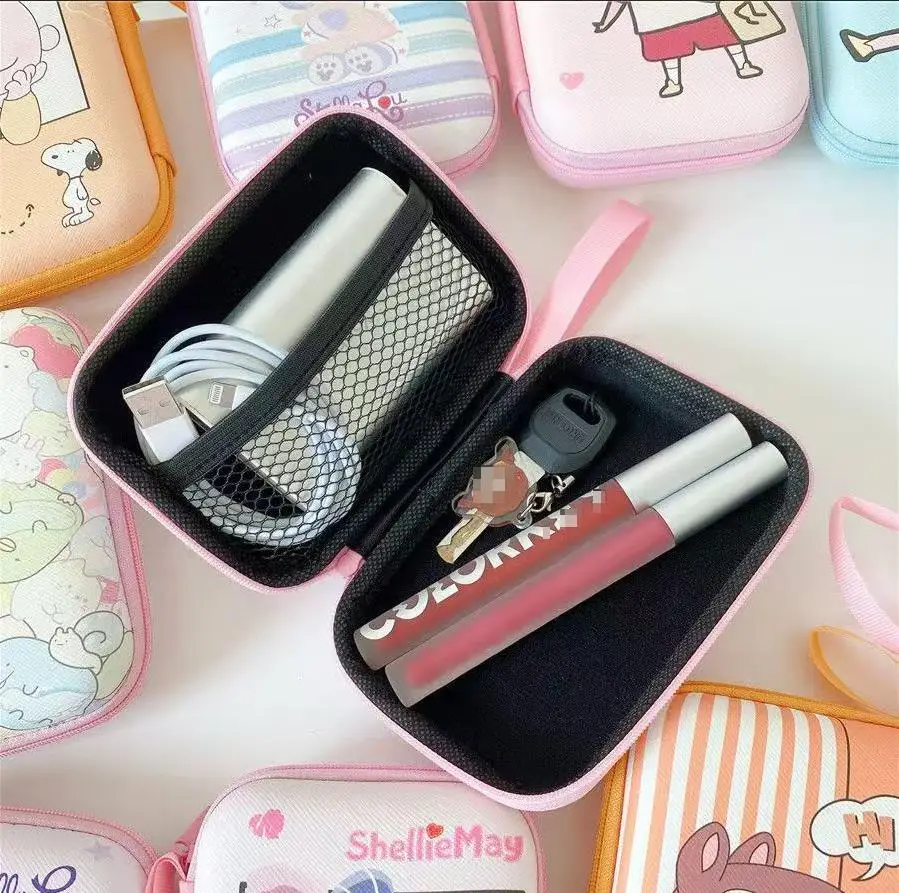 Hello Kitty Portable Storage Box, Kuromi Storage Bag, Pochacco Data Cable Charger Travel Storage Coin Purse Protective Case Gift view 2