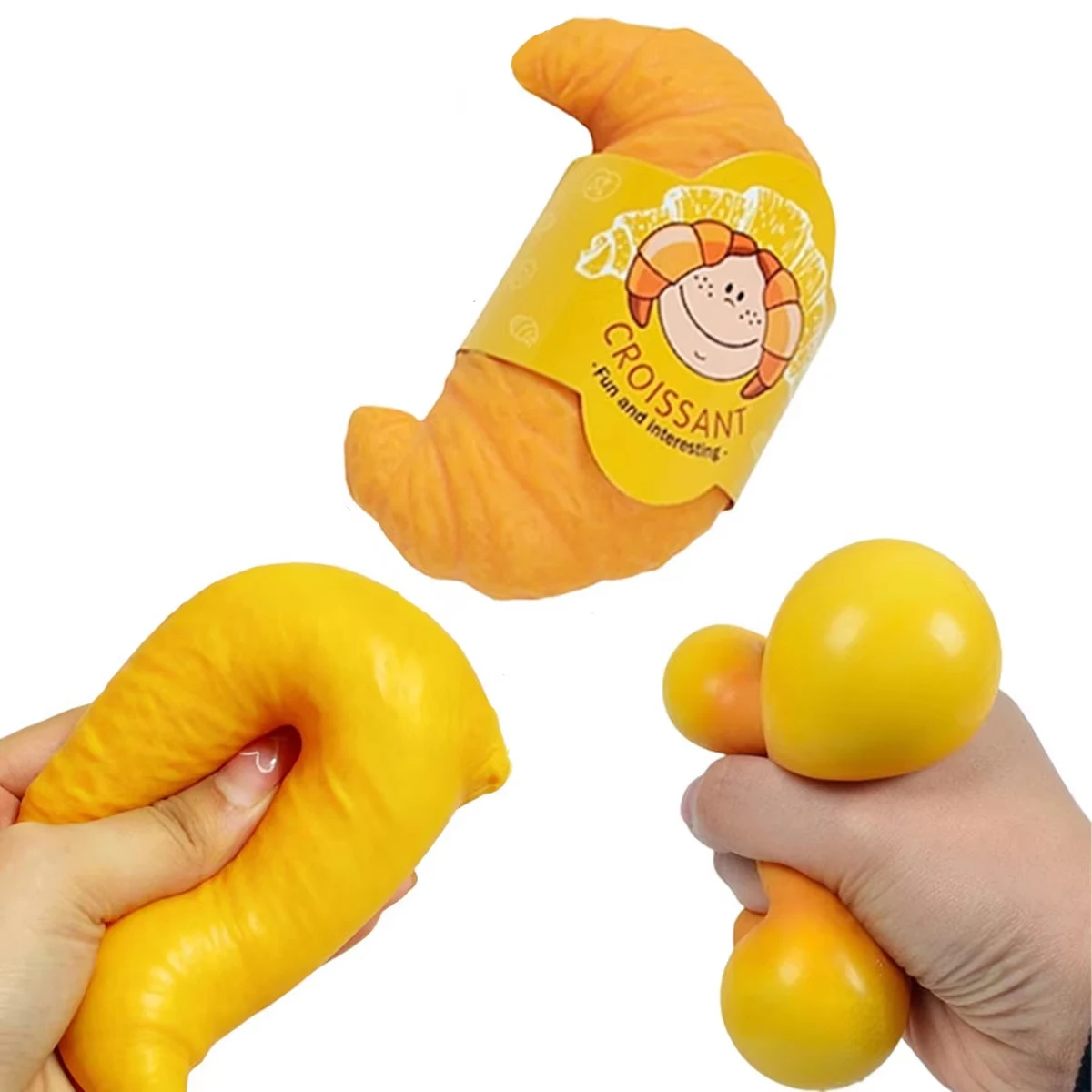 Squishy Croissant Knijpspeeltje Langzaam Stijgend Kleverig Stressverlichtend Speelgoed Superzacht Voedsel Creatieve Simulatie Brood Anti-angst Cadeaus