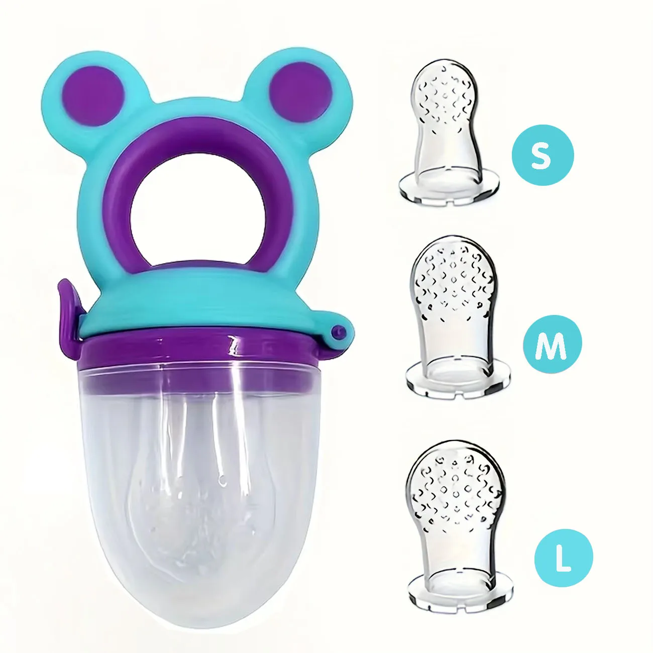 3pcs/1pc Baby Fruit Feeder with Mesh Bag, Fresh Food Vegetable Feeder Pacifier, Kids Feeding Cutlery, Baby Teether Nipple Gift
