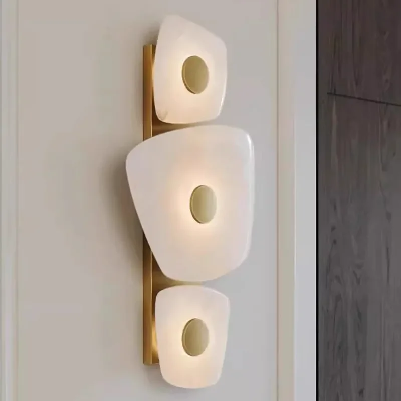 

SANDYHA Modern Nordic Marble Wall Lamp LED Lighting Fixture for Living Room Bedroom Hallway Home Decor Stylish Background Light