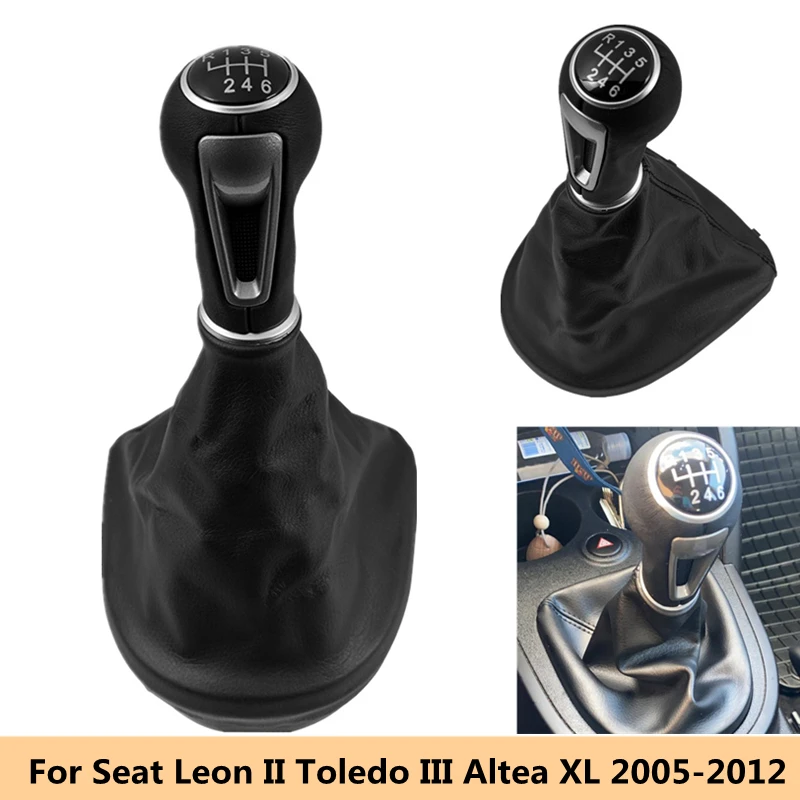 Car Gear Shift Knob MT Handball With Dustproof Cover For Seat Leon II 2005-2012 / Toledo III 2004-2009 / Altea XL 2006-2015