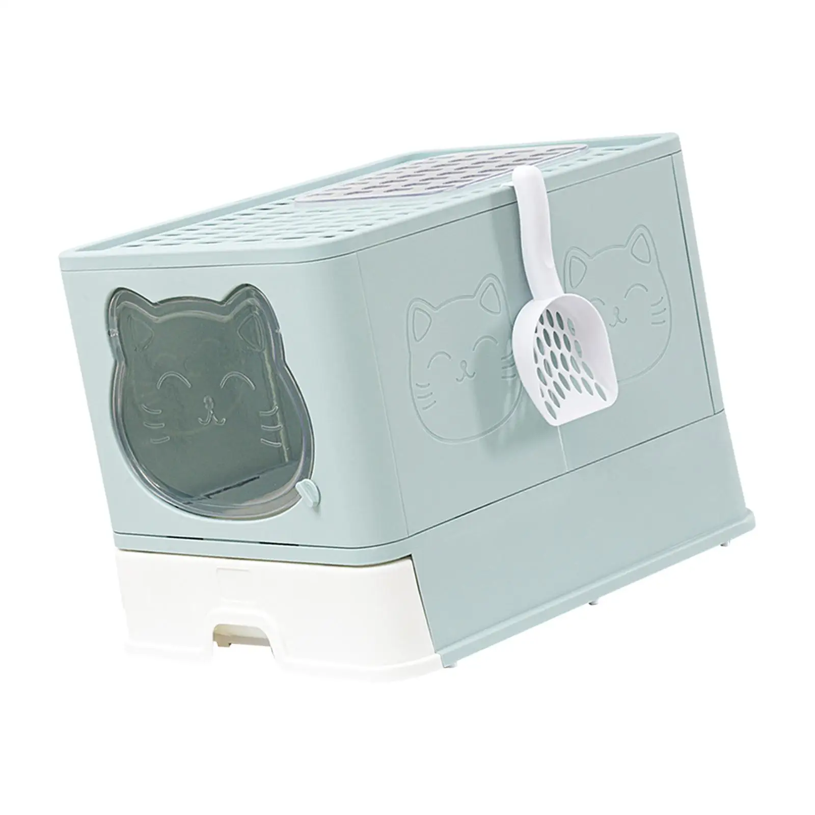 Cat Kitten Toilet Foldable Fully Enclosed Made of Quality PP Material Hooded Closed Simple Installation and Clean Durable