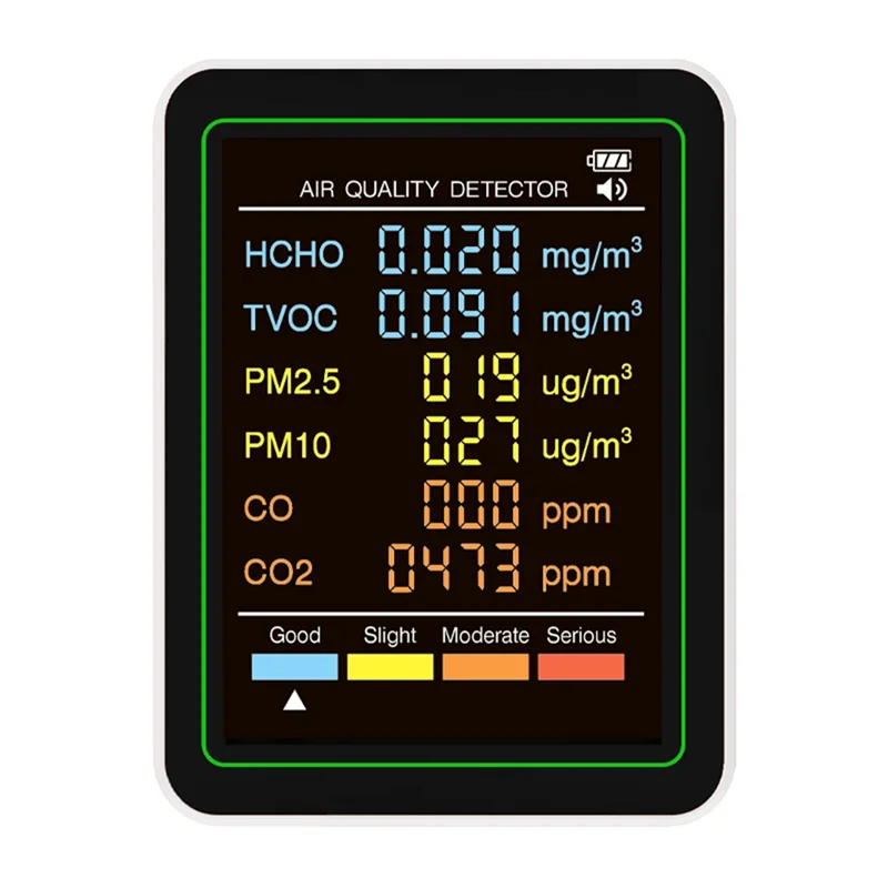 

【T07A】6 In 1 Air Quality Monitor Multifunctional Automatic Display Indoor Office Wall Hanging Screen Display Air Detector