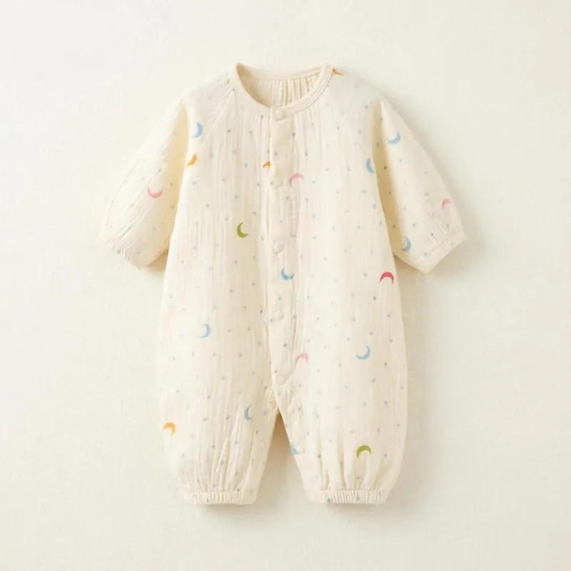 Baby Boys Girls Clothes Newborn Jumpsuit Muslin Cotton Long Sleeve Romper Infant Autumn Spring Clothes 0-2T