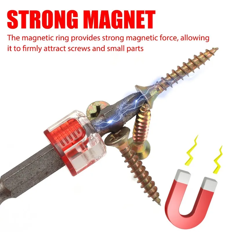 20/1pcs Mini Strong Magnetizer Electric Screwdriver Drill Bits Color Magnetic Coil Powerful Magnet Rings Demagnetization Tools