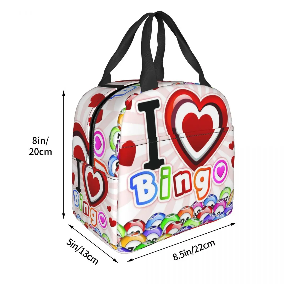 Game I Love Bingo Insulated Lunch Bags Cooler Bag Lunch Container Portable Tote Lunch Box Food Handbags Beach Picnic