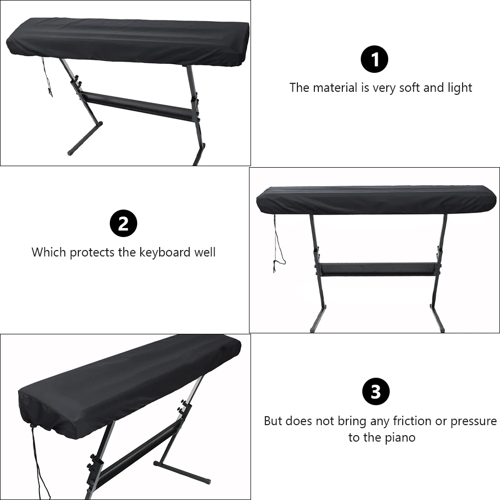

Dust-proof Cover for 88 Keys Electric Piano Adjustable Elastic String Cord Removable Keyboard Accessories Suitable for 61-key
