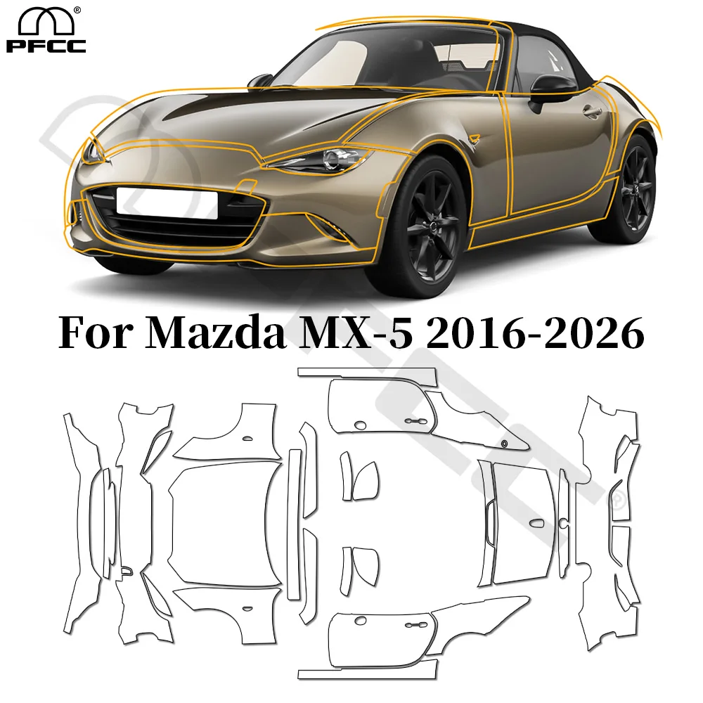 9Mil TPU Paint Protection Film For Mazda MX-5 2016-2026 Car Clear Precut PPF Self-healing Anti-Scratch Resistant Sticker Anti-UV