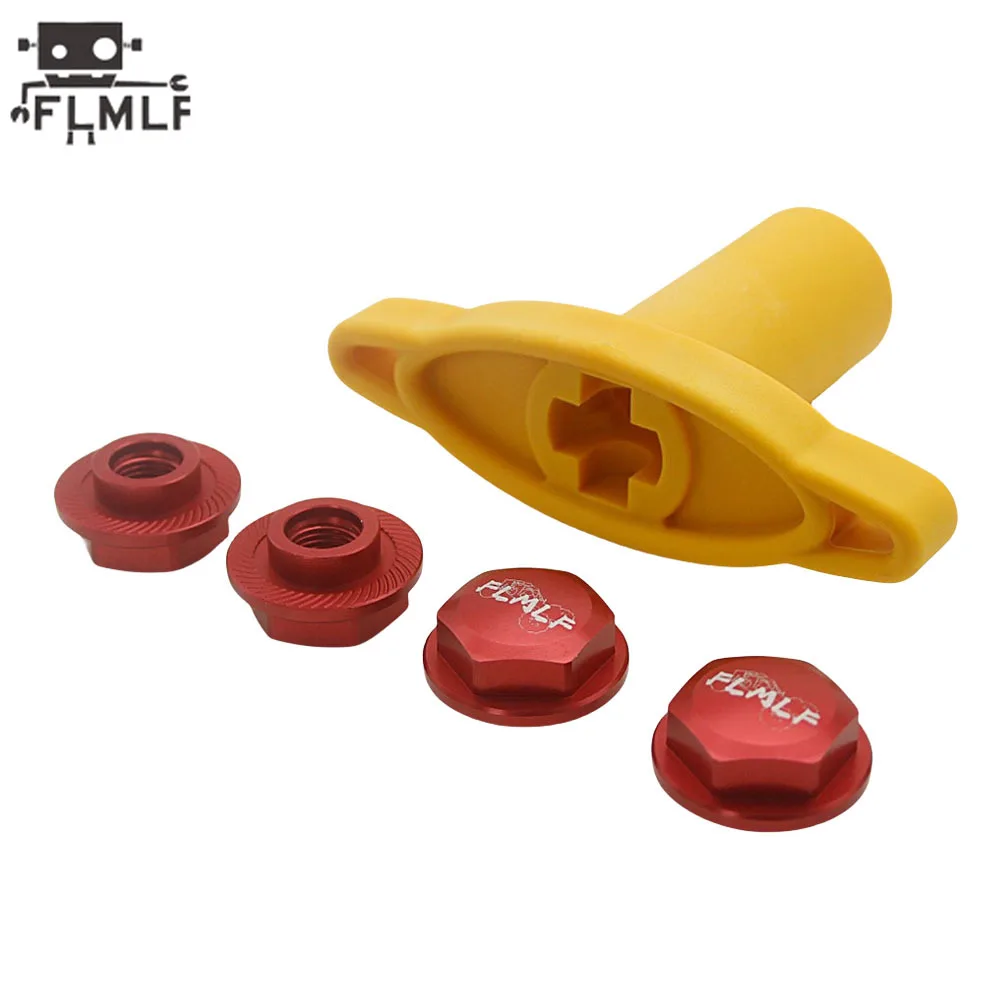 FLMLF Rc Car Metal 24mm Front Rear Wheel Nut 4pc/Set of Wheels Tire Adapter for 1/5 Scale TRAXXAS X-MAXX XMAXX 6S 8S Truck Parts