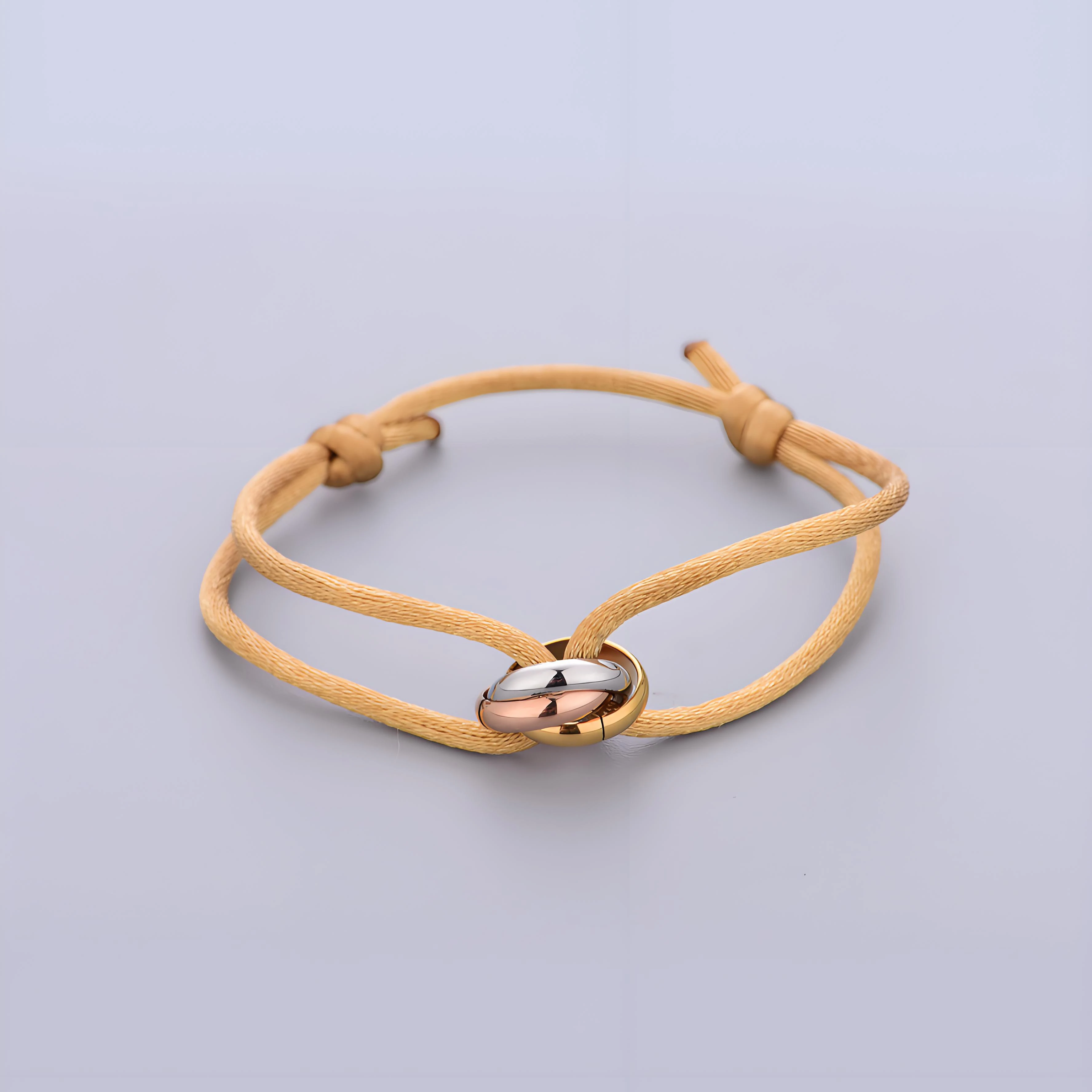 Trinity armband roestvrij staal cirkel damesarmband verschillende kleuren touw klassiek populair driekleurig gradiëntsieraden