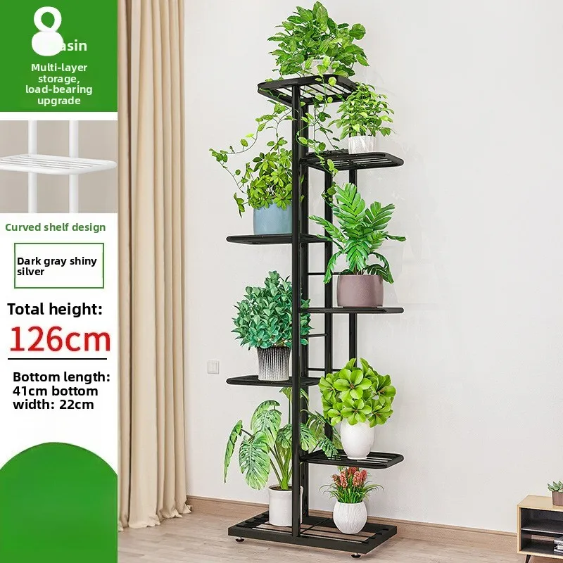 Multi-Tier Plant Stand for Indoor Balcony Floor Standing Wrought Iron Plant Rack Shelves - Organize And Display Your Greenery St