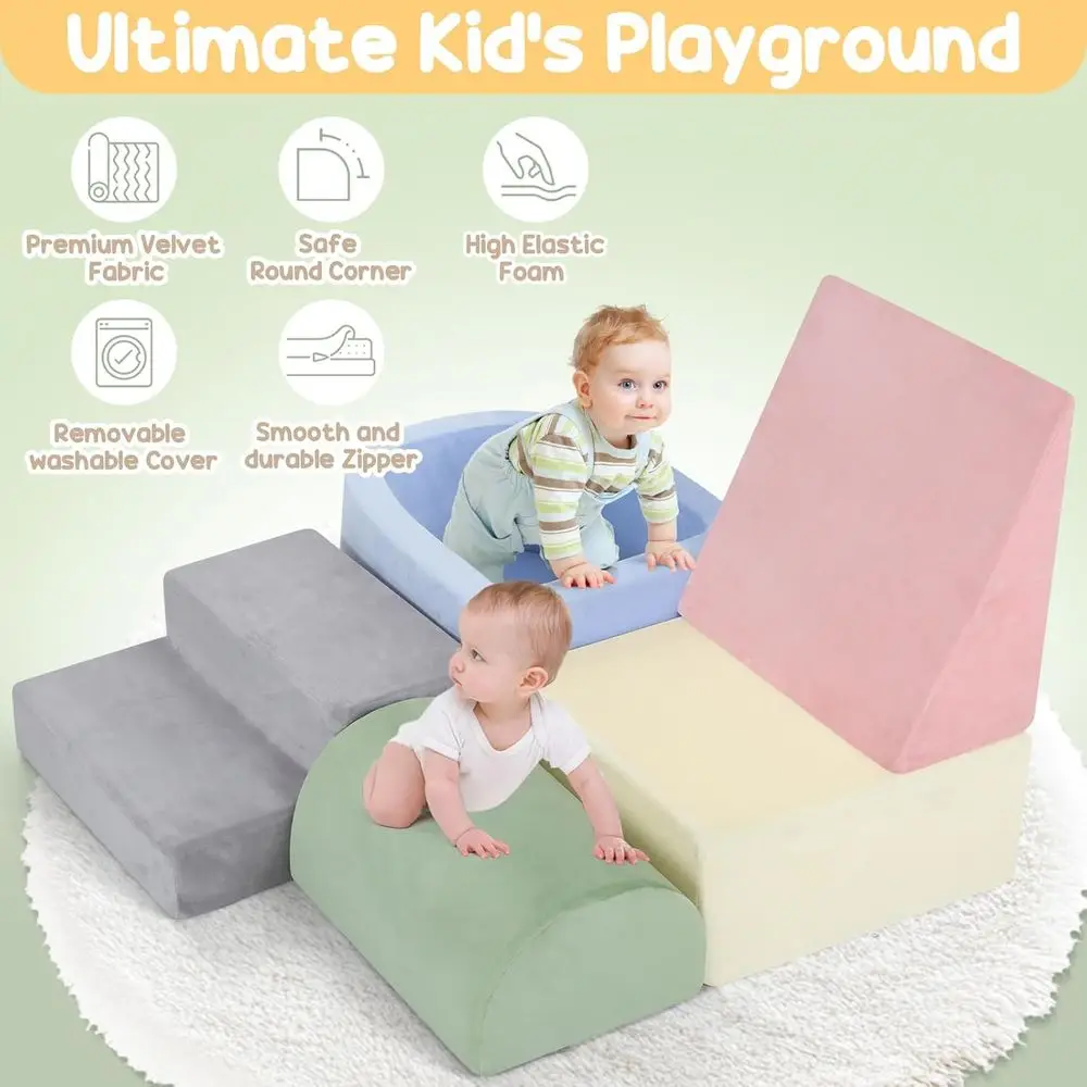 5-farbige Kletterblöcke für Kleinkinder mit Bällebad, weiches Spielzentrum für den Innenbereich (Bälle nicht im Lieferumfang enthalten)