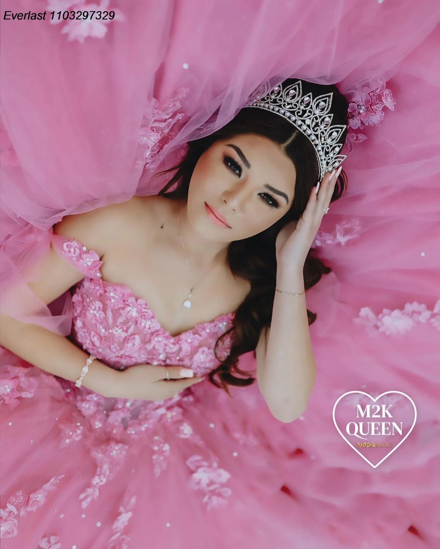 فستان Quinceanera وردي مخصص من EVLAST فستان حفلة مزين بالخرز وأشرطة ربط مشد حلو 16 فيستدوس دي 15 أنوس TQD814