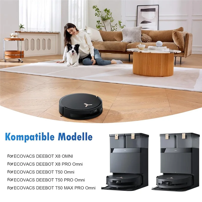 Bolsas de vacío para Robot aspirador Ecovacs Deebot X8 PRO Omni / X8 OMNI / T50 PRO Omni / T50 MAX PRO Omni / T50 Omni