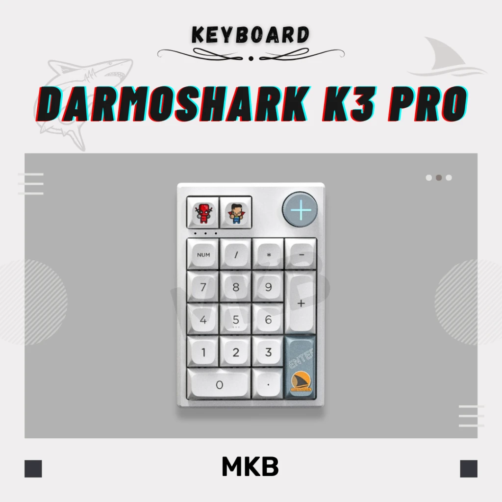 [READY STOCK] Darmoshark K3 Pro Mechanical Full Build Numpad Knob Programmable RGB Light Hot-Swap Tri Mode Connection